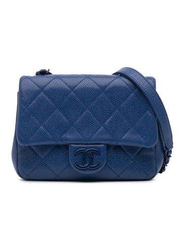 Mini Square Incognito Flap Crossbody Bag with Quilted Leather and Chain Strap
