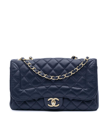 Quilted Lambskin Flap Shoulder Bag with Chain Straps