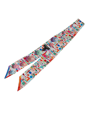 Printed Slim Bandeau Silk Scarf