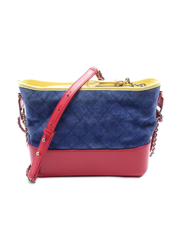 Medium Quilted Suede and Calfskin Hobo Bag