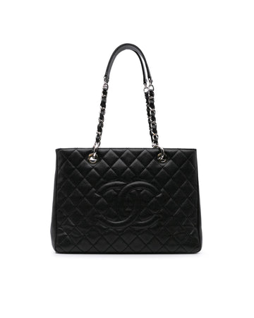 Quilted Leather Grand Shopping Tote with Chain Link Straps