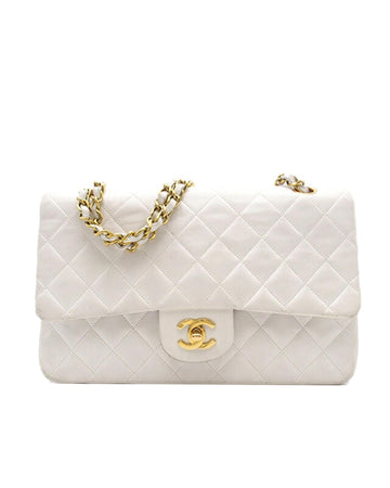 Medium Classic Lambskin Double Flap Quilted Shoulder Bag