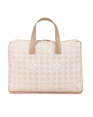Nylon Briefcase with Leather Trim and Interior Slip Pocket