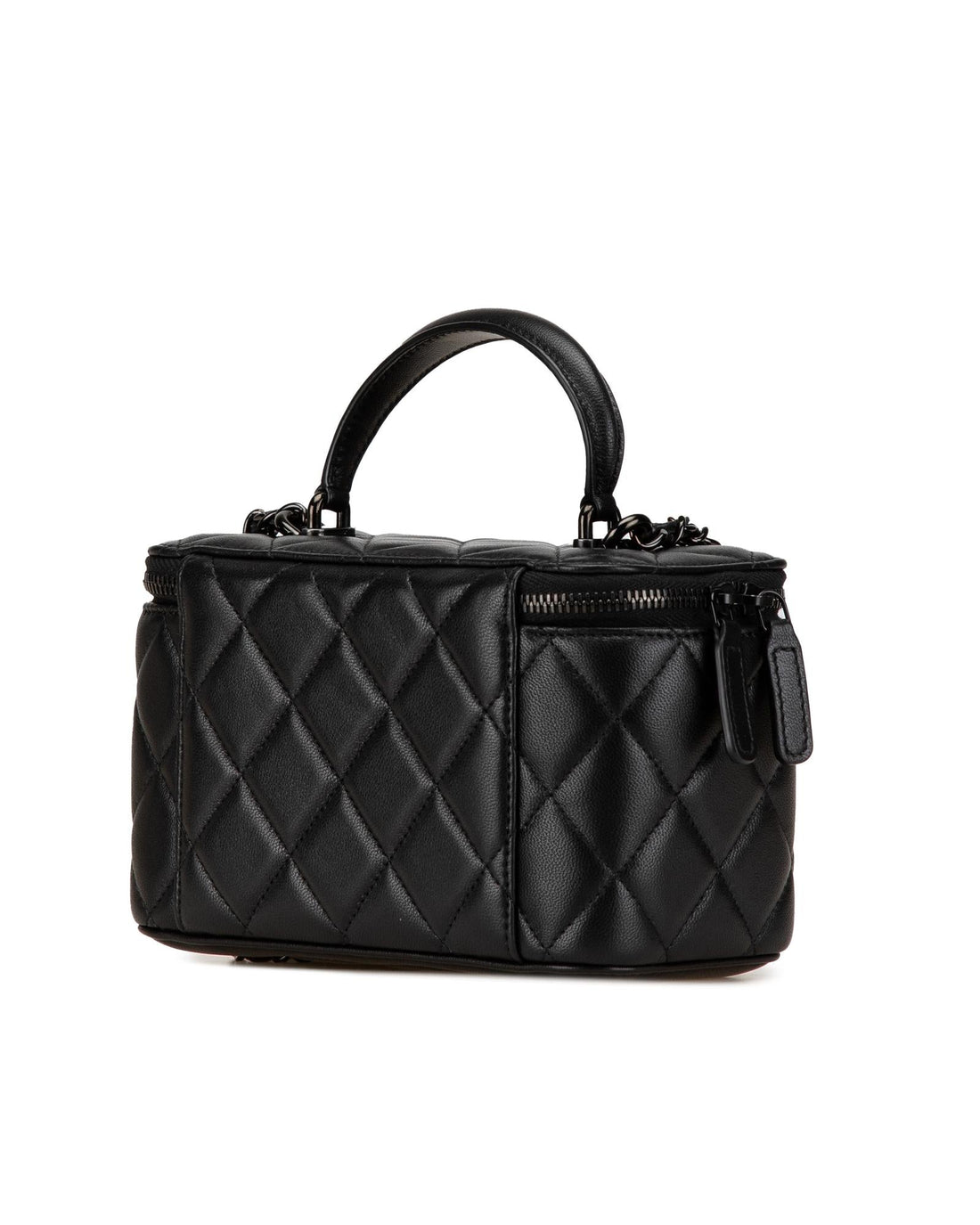 Top Handle Vanity Case with Chain and Interior Mirror
