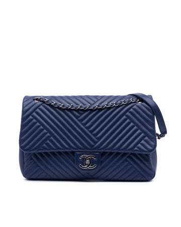 Large Lambskin Quilted CC Flap Shoulder Bag