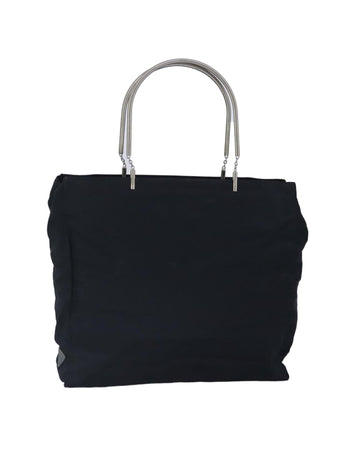 Nylon Hand Bag with Silver Accents