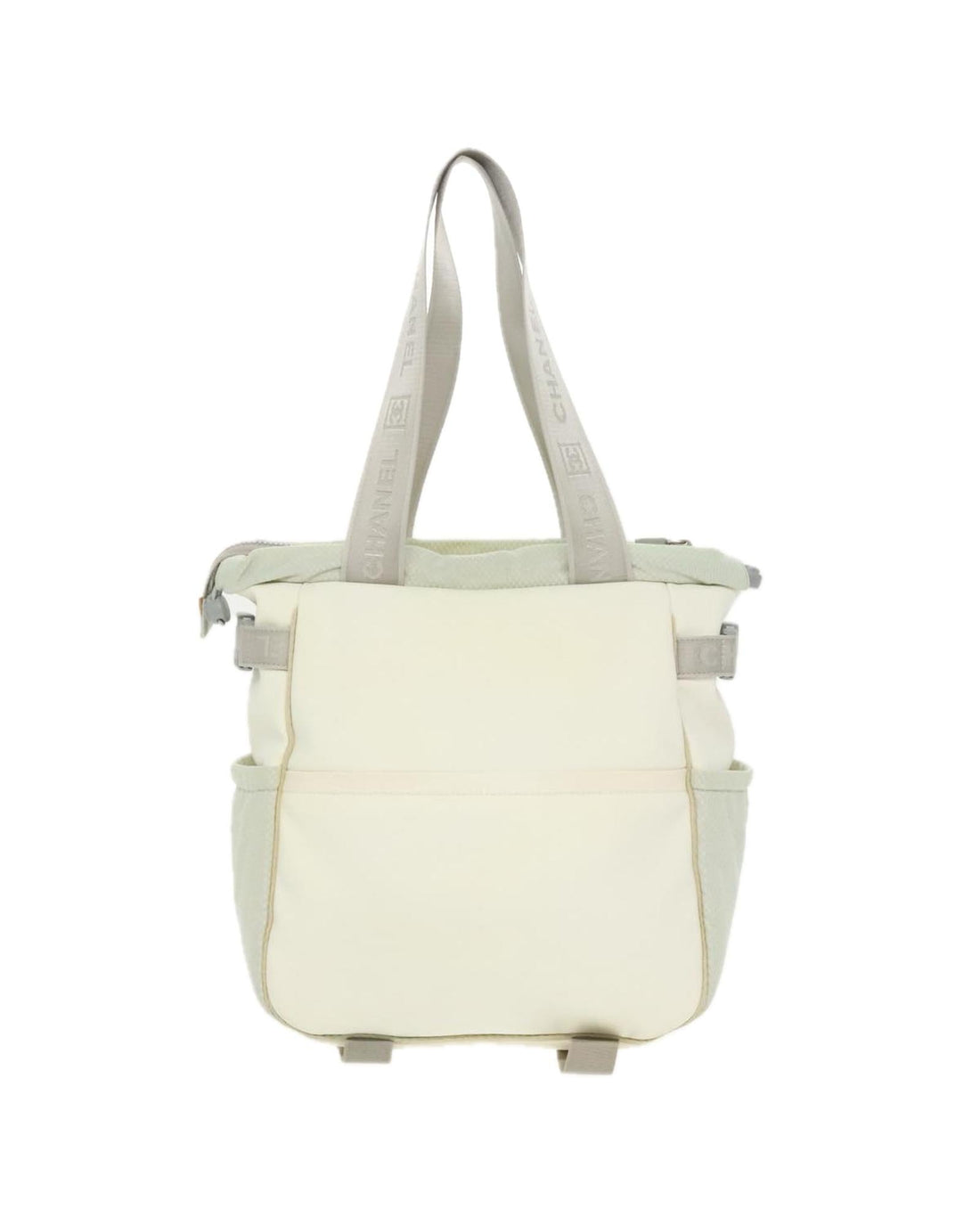 Nylon Sports Tote Bag with Silver CC Detail