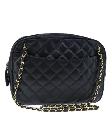 Matelasse Chain Shoulder Bag in Lamb Skin with Gold CC Detailing