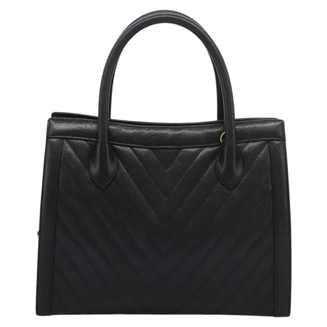 V-Stitch Quilted Leather Handbag with Guarantee Card