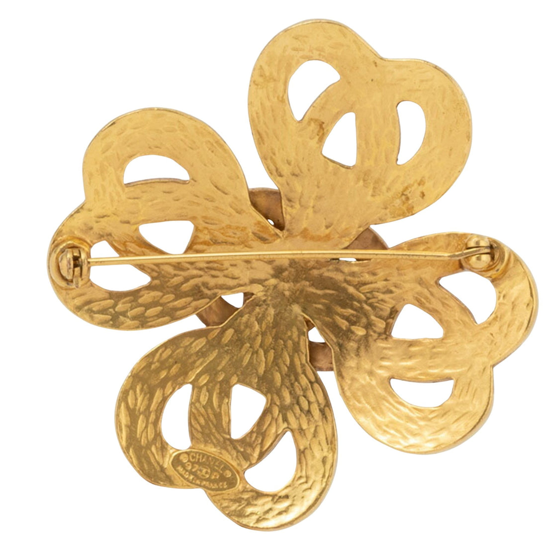 Vintage Gold Plated Brooch with Coco Mark Detailing