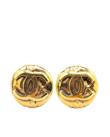 Gold Plated Round Clip-On Earrings