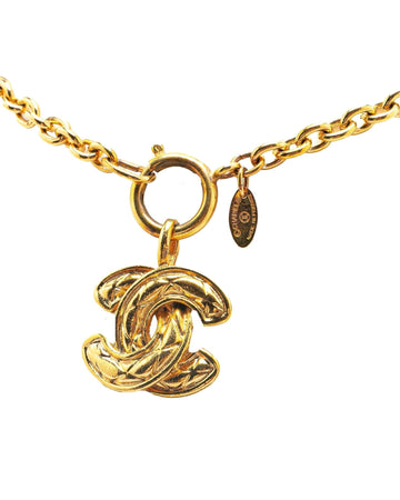Gold Plated Quilted Pendant Necklace
