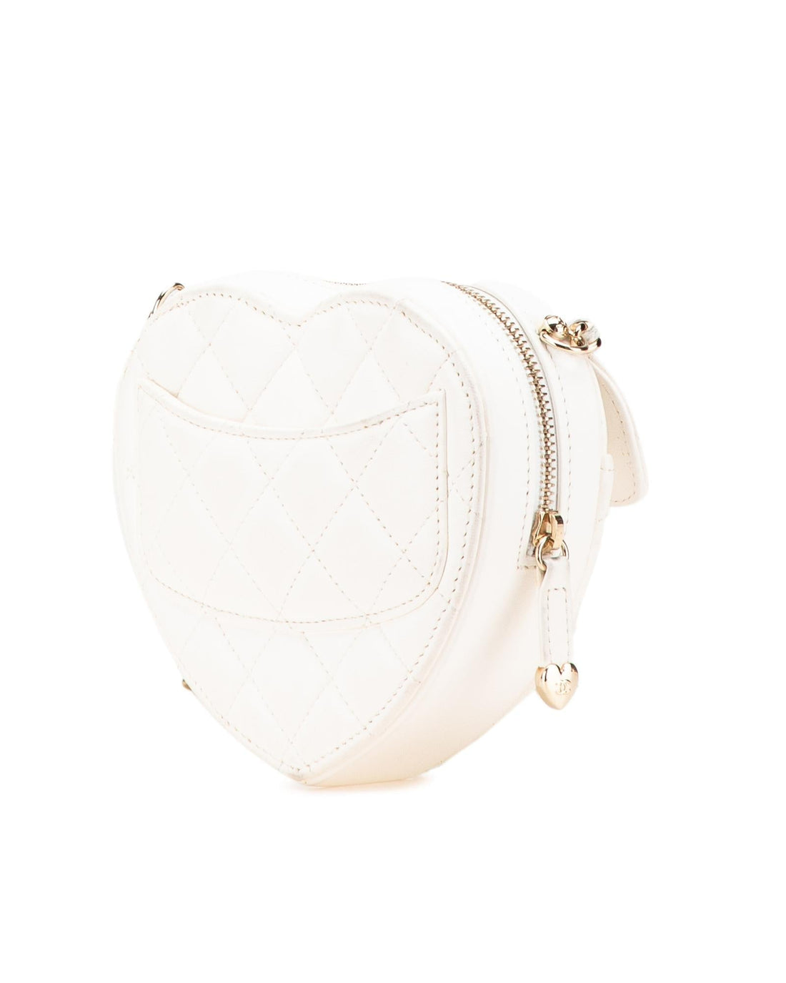 Mini Lambskin Heart Crossbody Bag with Quilted Leather and Chain Strap