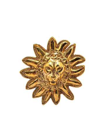 Gold Plated Lion Pin Brooch