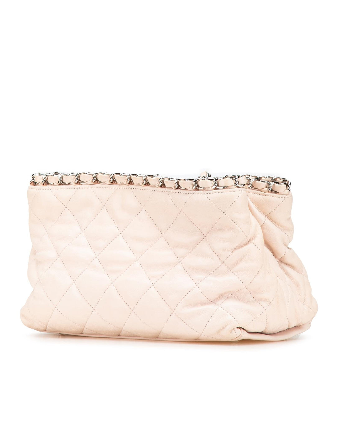 Mini Quilted Lambskin Chain Tote with Woven Chain Straps