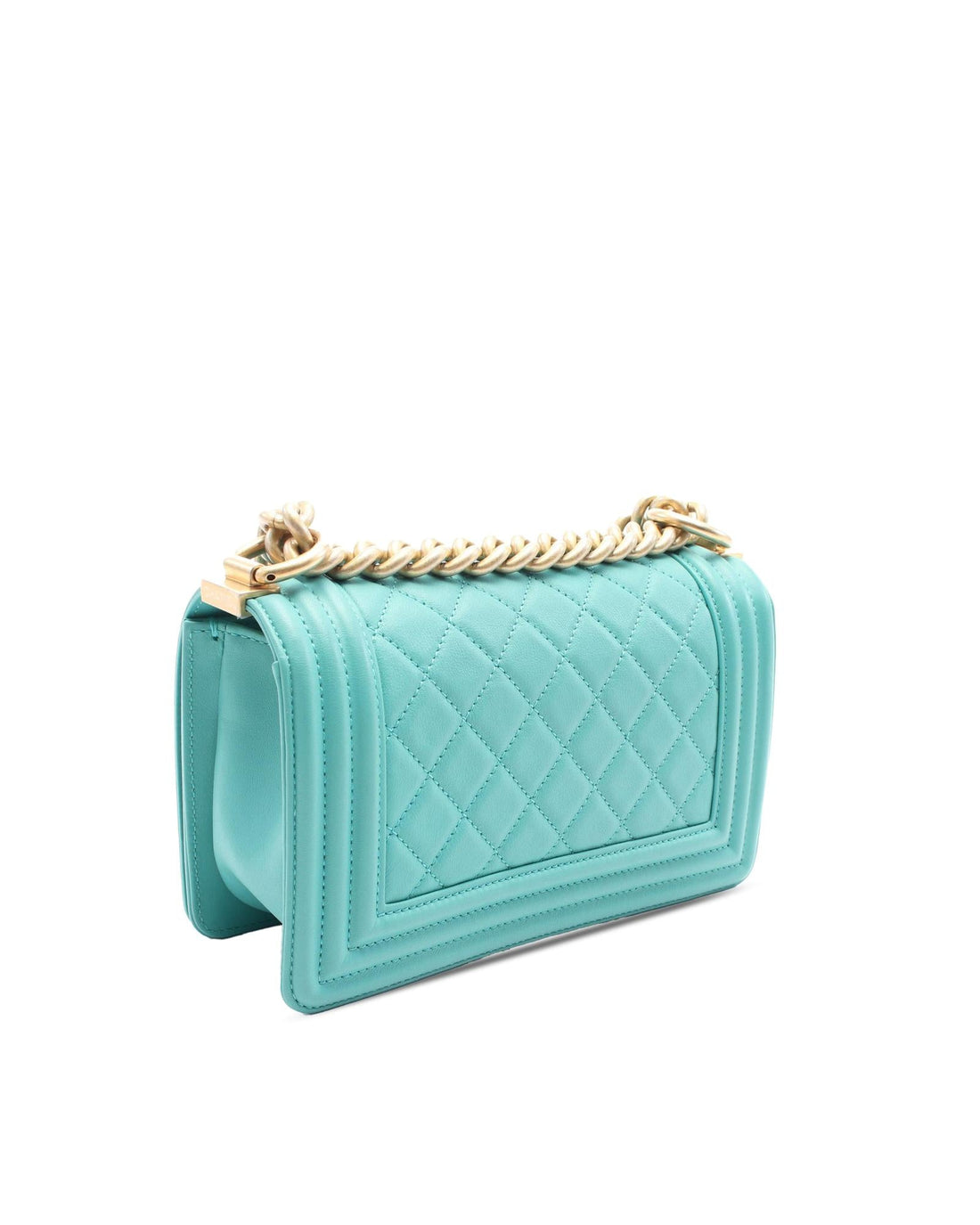 Small Quilted Lambskin Flap Bag with Curb Chain Strap