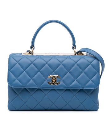 Quilted Leather Flap Bag with Chain Strap and CC Turn-Lock