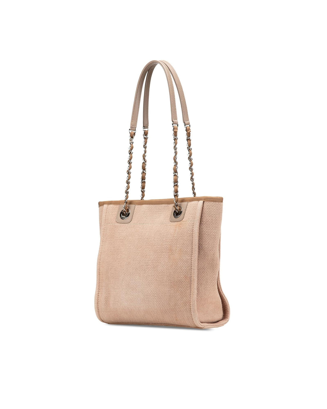 Mini Canvas Shopping Tote with Leather Chain Straps