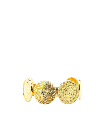 Gold Plated Coin Cuff Bracelet