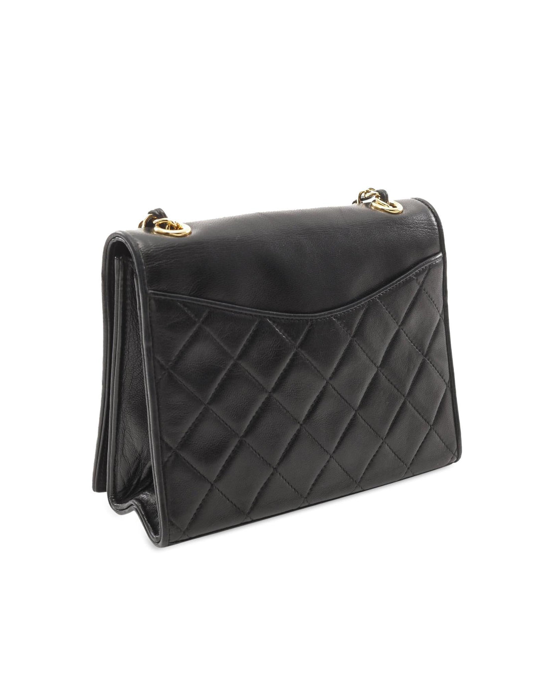 Quilted Lambskin Leather Crossbody Bag with Chain Strap