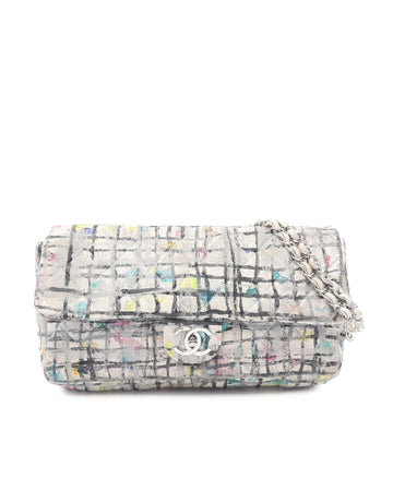 Medium Calfskin Hand Painted Graffiti Flap Bag with Chain Strap