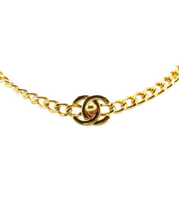 Gold Plated Turn Lock Choker Necklace