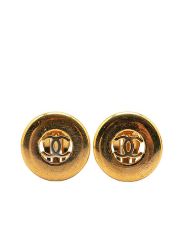 Gold Plated Round Clip On Earrings