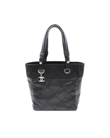 Quilted Canvas Tote Bag with Nylon Trim and Top Zip Closure