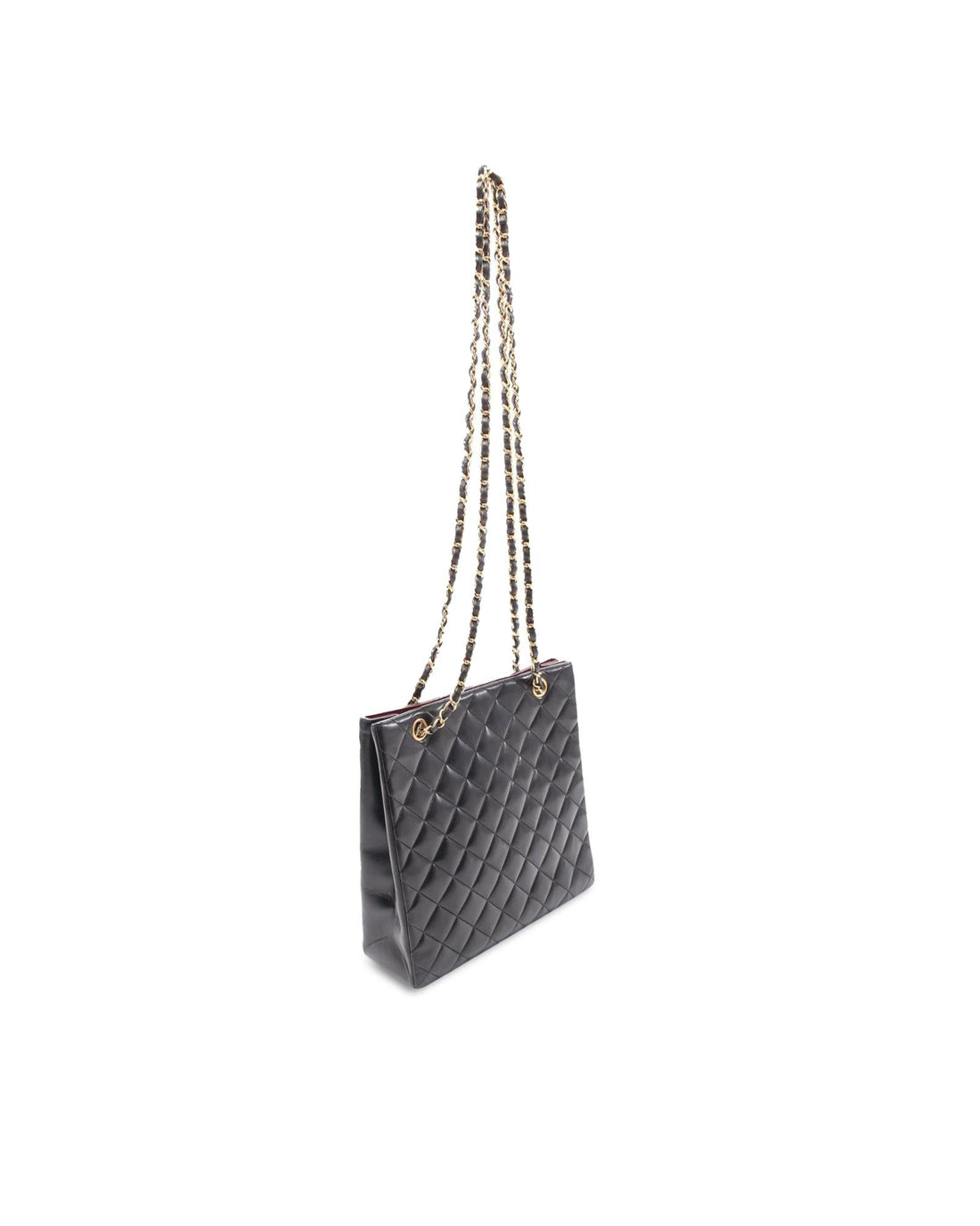 Quilted Lambskin Leather Chain Shopper Tote