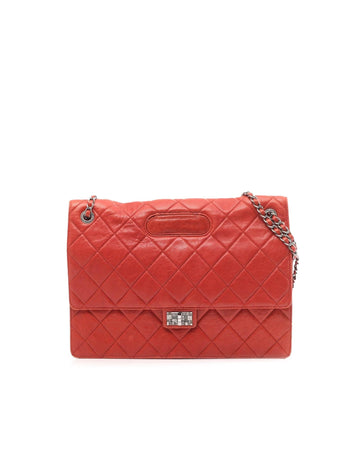 Quilted Lambskin Flap Bag with Leather-Woven Chain Straps