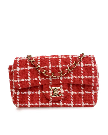 Mini Rectangular Classic Tweed Flap Bag with Chain Straps