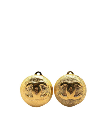 Gold Plated Round Clip On Earrings