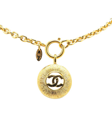 Gold Plated Round Pendant Necklace