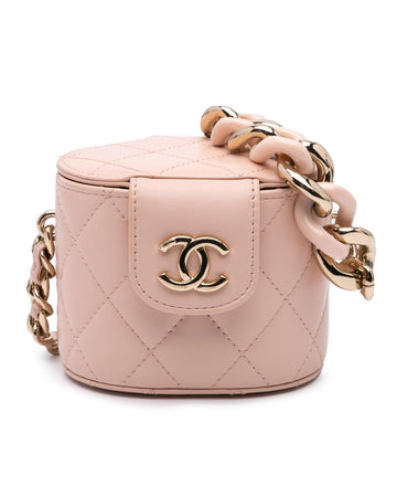 Mini Lambskin Quilted Chain Vanity Case