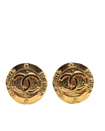 Gold Plated Clip On Round Earrings