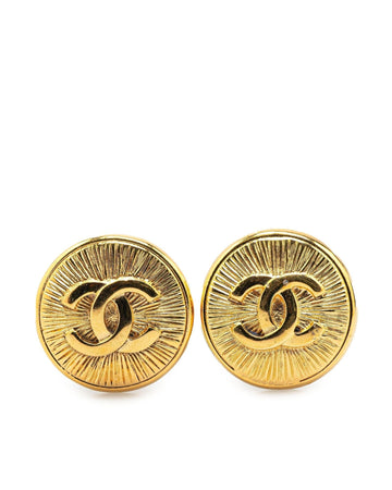 Gold Plated Round Clip-On Earrings