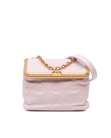 Quilted Lambskin Crossbody Vanity Bag