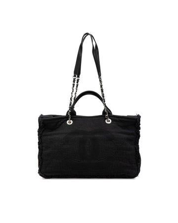 Medium Double Face Deauville Tote with Leather Handle and Chain Strap