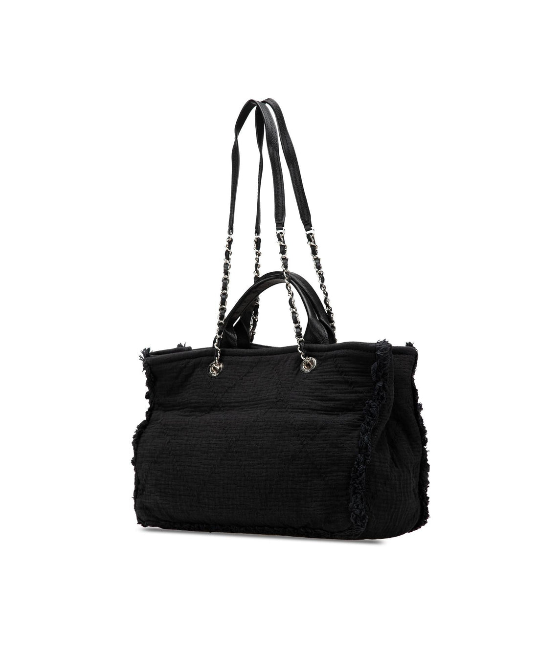 Medium Double Face Deauville Tote with Leather Handle and Chain Strap