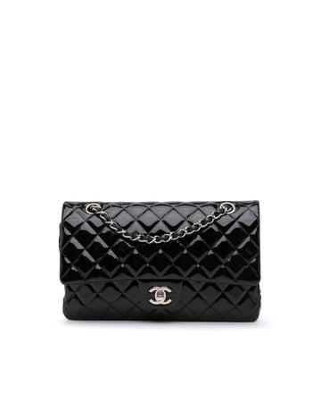Jumbo Classic Patent Double Flap Quilted Leather Bag with Chain Strap