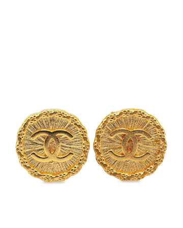 Gold Plated Round Clip-On Earrings