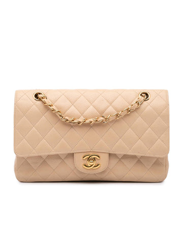 Medium Classic Quilted Leather Double Flap Shoulder Bag