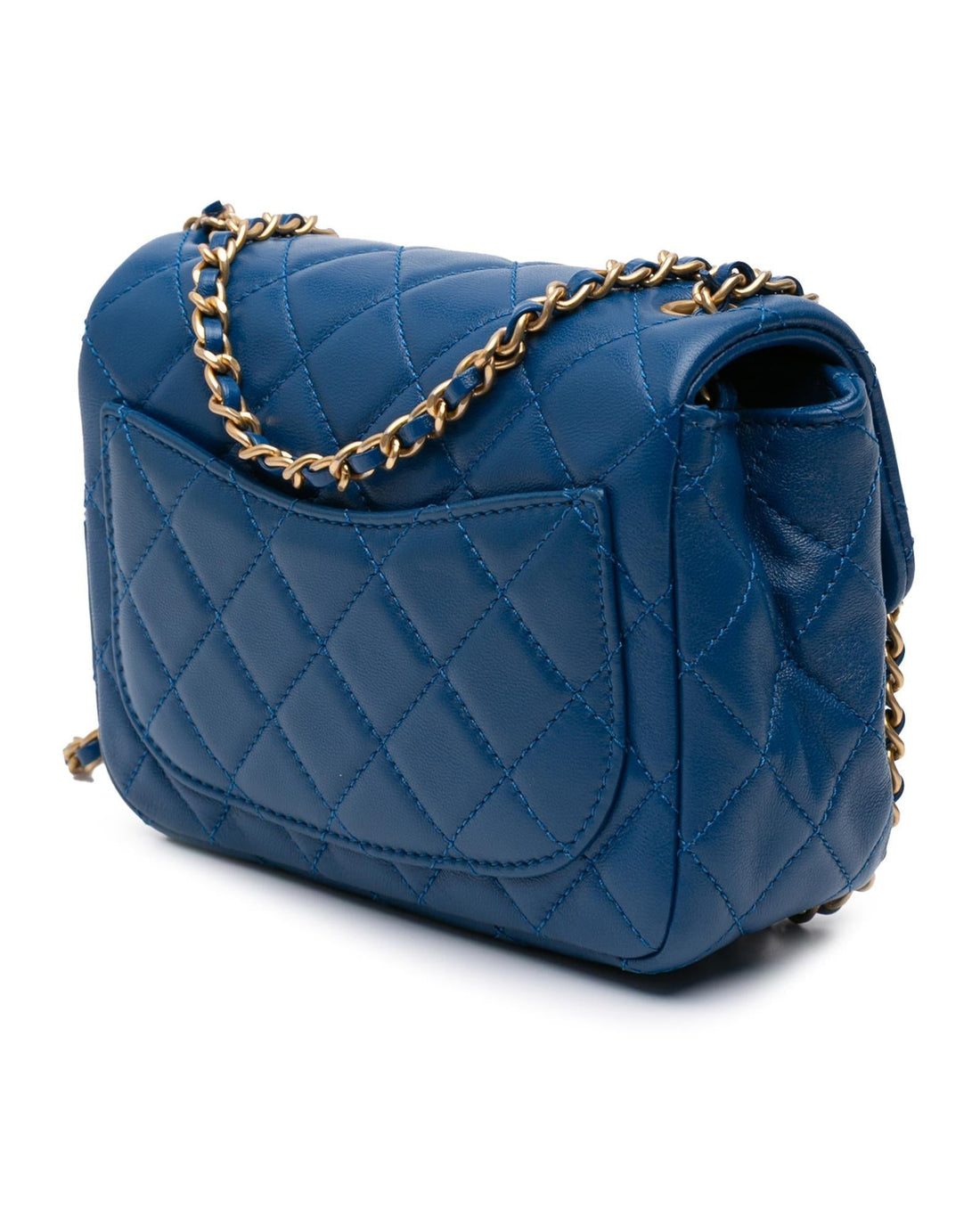 Mini Square Classic Lambskin Pearl Crush Flap Crossbody Bag