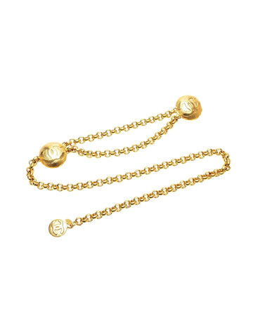 Gold Plated Medallion Chain Belt with Hook Closure