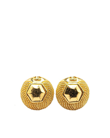 Gold Plated Clip-On CC Earrings