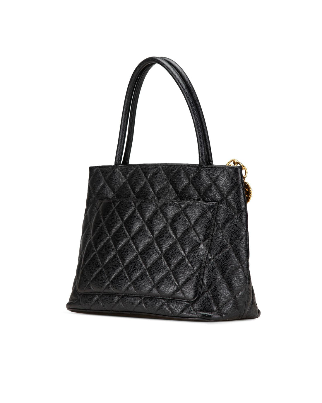 Quilted Leather Medallion Tote with Multiple Pockets