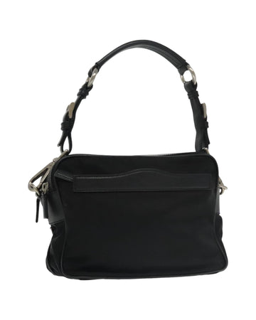 Nylon Shoulder Bag with Silver Accents