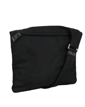 Nylon Shoulder Bag with Silver Accents