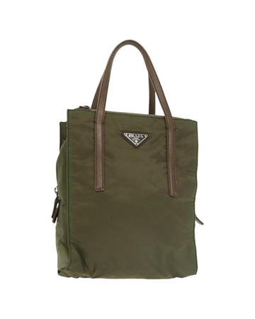 Nylon Hand Bag with Top Handle and Minimalist Design