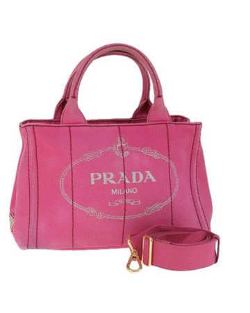 Canvas 2-Way Hand Bag with Shoulder Strap and Gold Accents